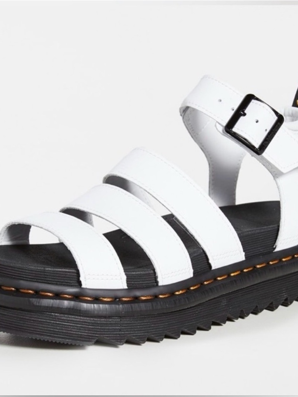 Dr. Martens White Multi-Strap Platform Sandals